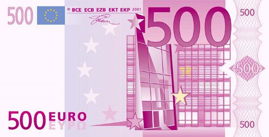 Самой популярной банкнотой в мире является банкнота достоинством в 500 евро.
